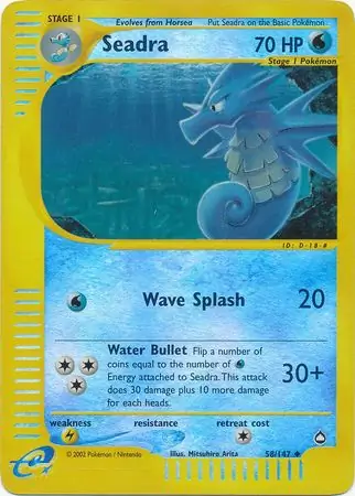Seadra Reverse Holo Pokemon card from Aquapolis