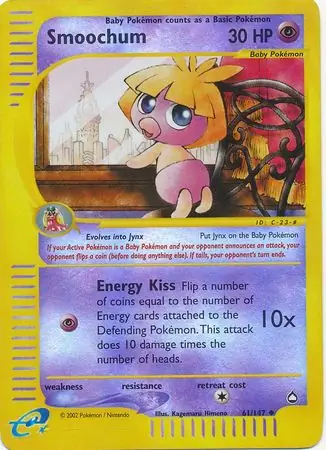 Smoochum Reverse Holo Pokemon card from Aquapolis