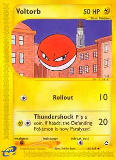 Voltorb Pokemon card from Aquapolis