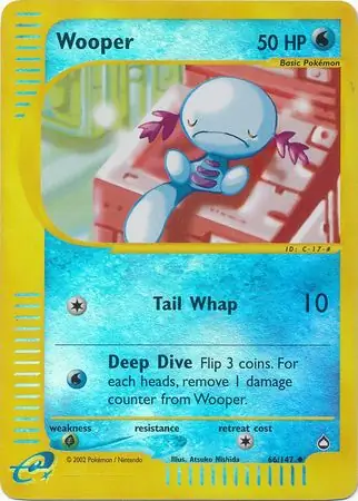Wooper Reverse Holo Pokemon card from Aquapolis