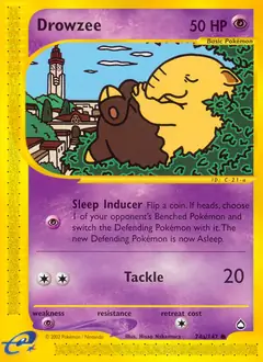 Drowzee Pokemon card from Aquapolis
