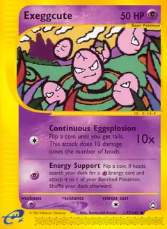 Exeggcute Pokemon card from Aquapolis