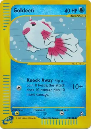 Goldeen Reverse Holo Pokemon card from Aquapolis