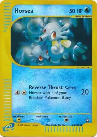 Horsea Reverse Holo Pokemon card from Aquapolis