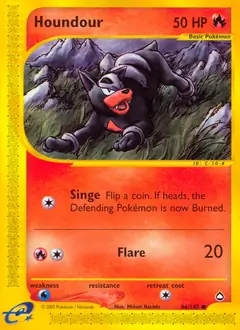 Houndour Pokemon card from Aquapolis