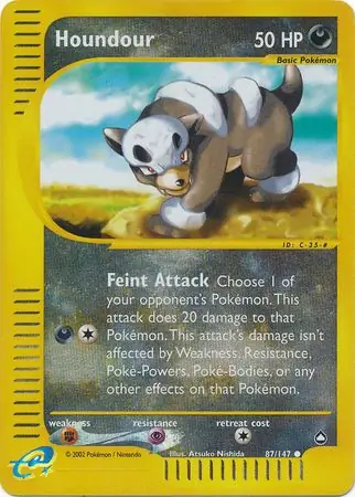 Houndour Reverse Holo Pokemon card from Aquapolis