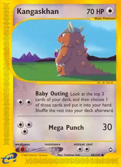 Kangaskhan Pokemon card from Aquapolis