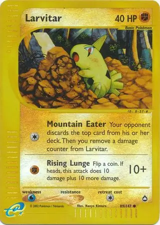 Larvitar Reverse Holo Pokemon card from Aquapolis