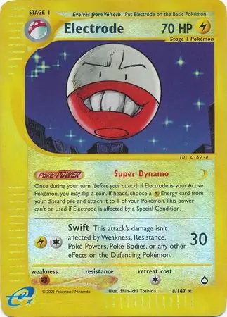 Electrode Reverse Holo Pokemon card from Aquapolis