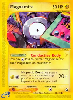 Magnemite Pokemon card from Aquapolis