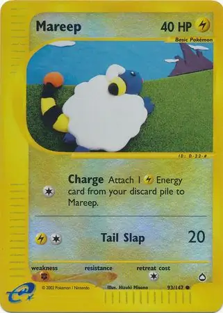 Mareep Reverse Holo Pokemon card from Aquapolis