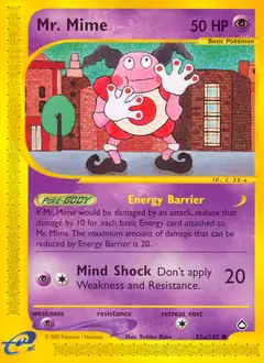 Mr. Mime Pokemon card from Aquapolis