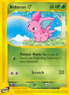 Nidoran M Pokemon card from Aquapolis
