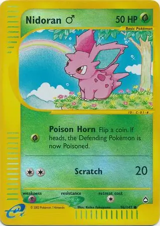 Nidoran M Reverse Holo Pokemon card from Aquapolis