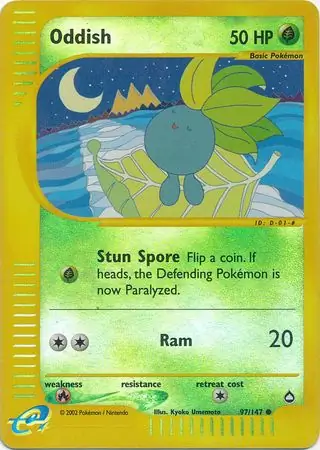 Oddish Reverse Holo Pokemon card from Aquapolis