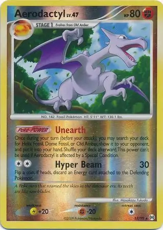 Aerodactyl Reverse Holo Pokemon card from Arceus