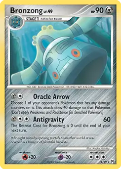 Bronzong Pokemon card from Arceus