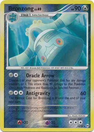 Bronzong Reverse Holo Pokemon card from Arceus