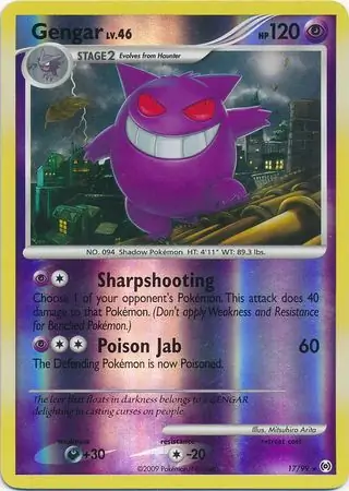 Gengar Reverse Holo Pokemon card from Arceus