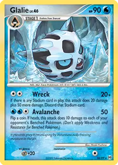 Glalie Pokemon card from Arceus