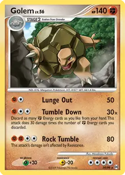 Golem Pokemon card from Arceus