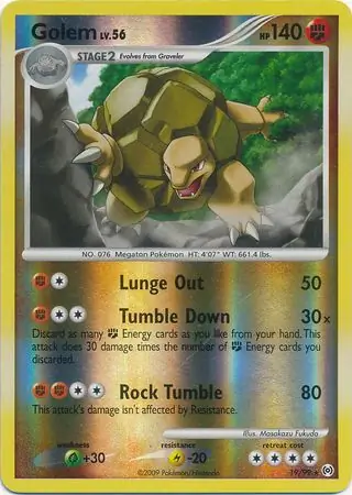 Golem Reverse Holo Pokemon card from Arceus