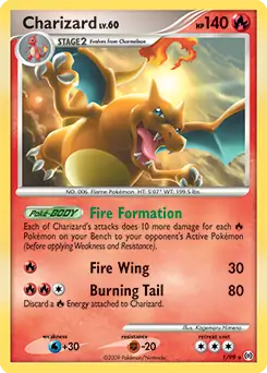 Charizard Holo Pokemon card from Arceus