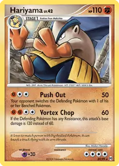 Hariyama Pokemon card from Arceus