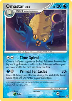 Omastar Pokemon card from Arceus