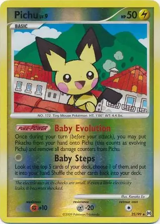 Pichu Reverse Holo Pokemon card from Arceus