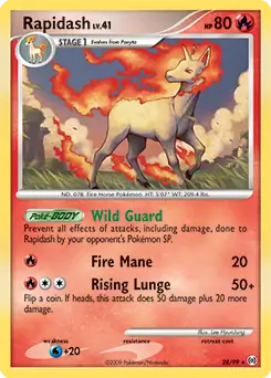 Rapidash Pokemon card from Arceus