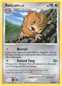 Raticate Pokemon card from Arceus