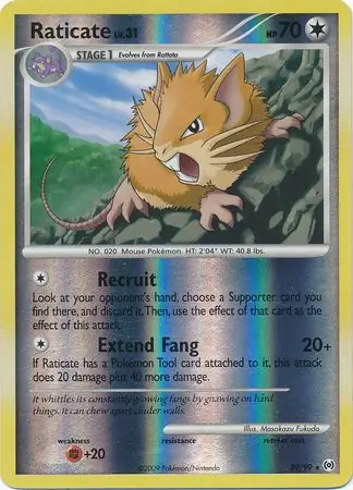 Raticate Reverse Holo Pokemon card from Arceus