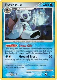 Froslass Holo Pokemon card from Arceus
