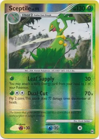 Sceptile Reverse Holo Pokemon card from Arceus