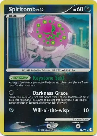 Spiritomb Reverse Holo Pokemon card from Arceus