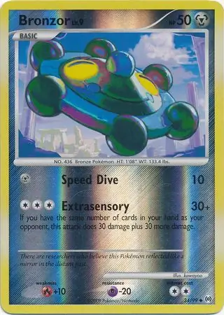 Bronzor Reverse Holo Pokemon card from Arceus