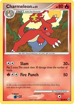 Charmeleon Pokemon card from Arceus