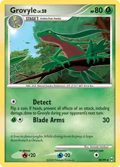 Grovyle Pokemon card from Arceus