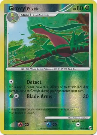 Grovyle Reverse Holo Pokemon card from Arceus