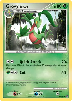 Grovyle Pokemon card from Arceus