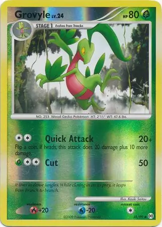 Grovyle Reverse Holo Pokemon card from Arceus
