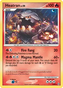 Heatran Holo Pokemon card from Arceus