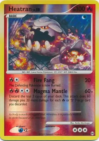 Heatran Reverse Holo Pokemon card from Arceus