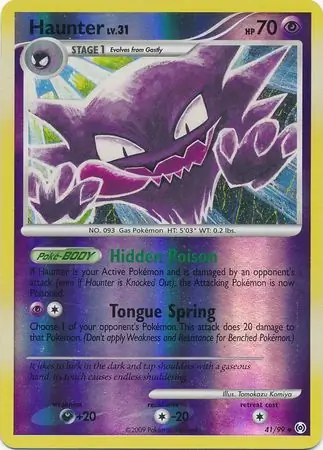 Haunter Reverse Holo Pokemon card from Arceus