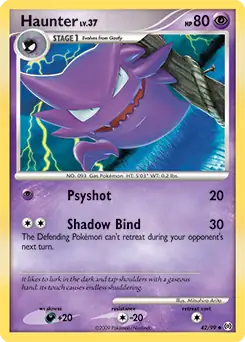 Haunter Pokemon card from Arceus