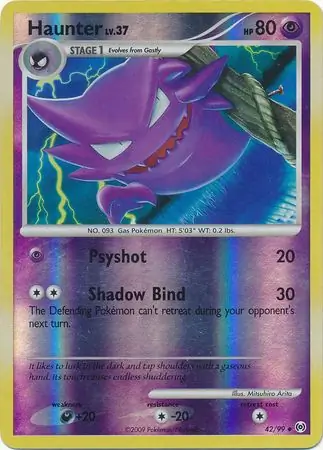 Haunter Reverse Holo Pokemon card from Arceus