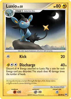 Luxio Pokemon card from Arceus
