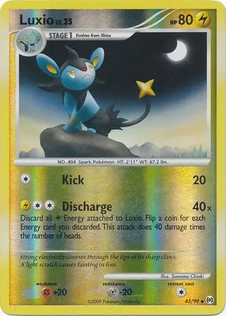 Luxio Reverse Holo Pokemon card from Arceus