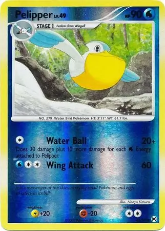 Pelipper Reverse Holo Pokemon card from Arceus